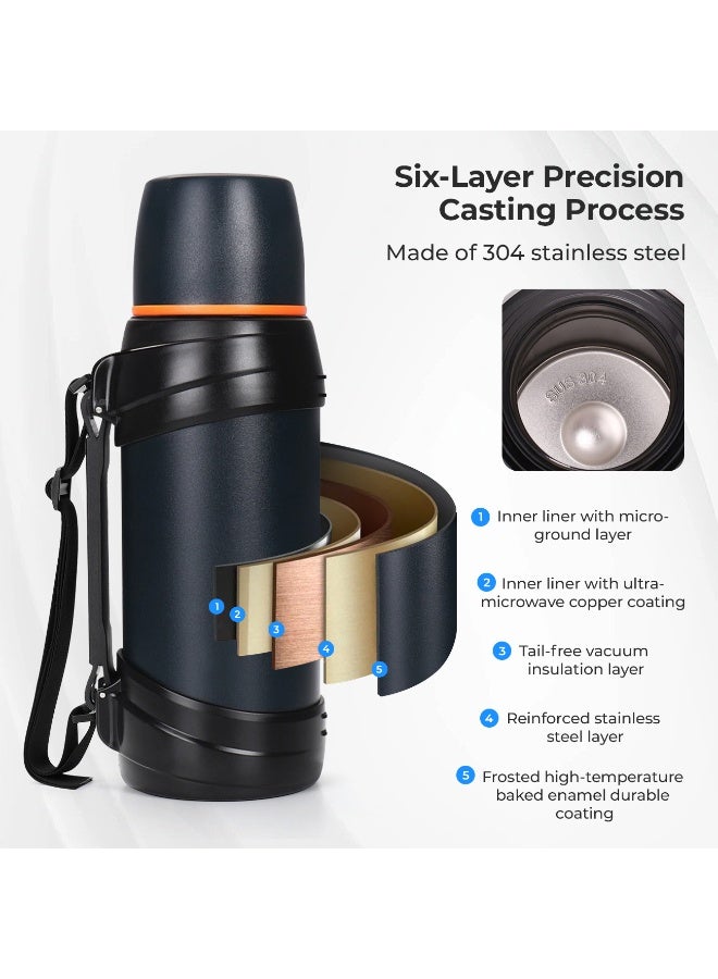 MIXDE Large flask- 2.5L Stainless Steel Insulated Bottle for Travel with BPA Free Cup Oversized Vacuum Insulated Thermoses with Handle and Strap for Hot & Cold Drink - Image 5
